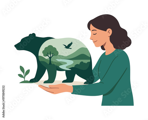 Environmental awareness and biodiversity concept illustrating the importance of protecting natural habitats and wildlife in modern ecological contexts, visualized with an