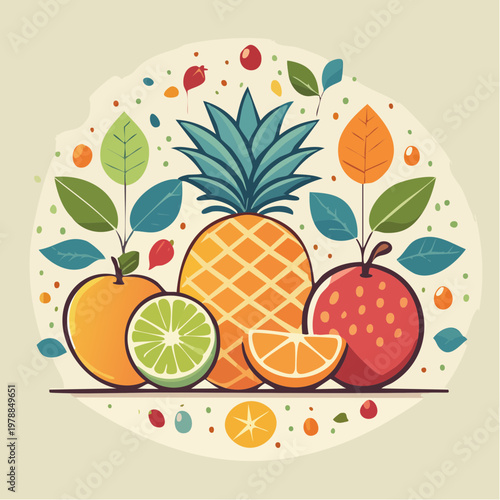 Retro Obst Poster Stil