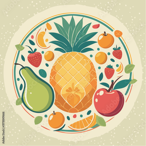 Retro Obst Poster Stil