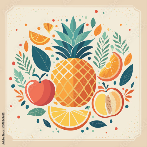 Retro Obst Poster Stil