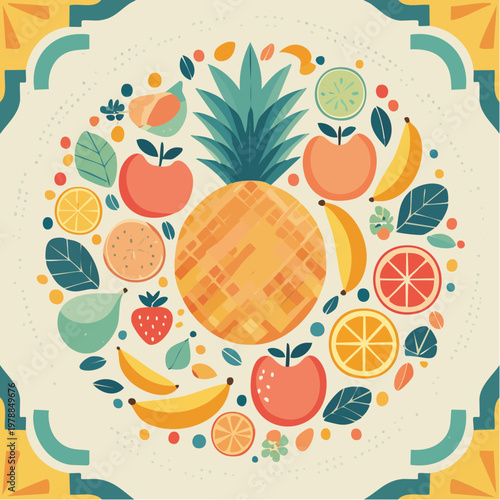 Retro Obst Poster Stil