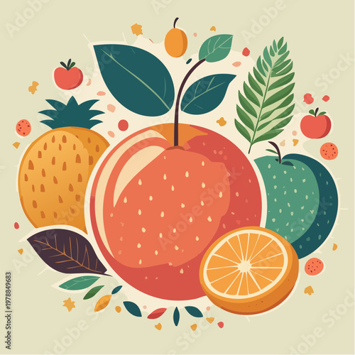 Retro Obst Poster Stil