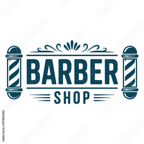 Vintage-style logo for a classic barber shop