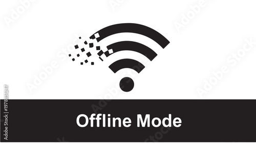 WiFi Signal Losing Connection Offline Mode For Technology Error Concepts