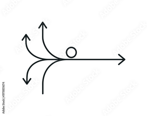Simplifying complex choices and narrowing multiple options into one clear path in a fast paced professional environment, a continuous line forming branching routes that