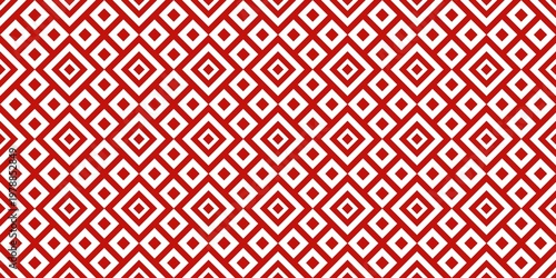 Slika na platnu ​Seamless geometric pattern with red and white diamond shapes