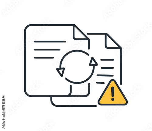 Autosave conflict and overwrite prevention in collaborative editing environments with simultaneous changes, two overlapping document shapes with a small circular arrow