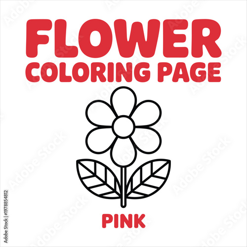 Cute Flower Coloring Page for Kids – Simple Cartoon Floral Line Art Printable Worksheet