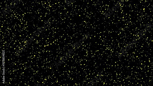 Abstract yellow particles floating on black background shimmering bokeh gold stardust loop