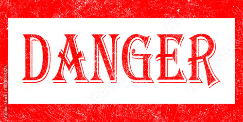 Reed Danger warning sing vector illustration with bold text