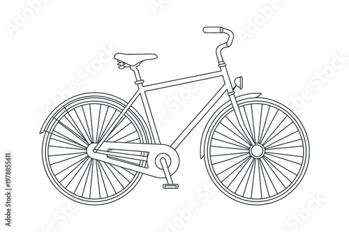 Classic Bicycle Line Drawing with Minimalist Style and Clean Design