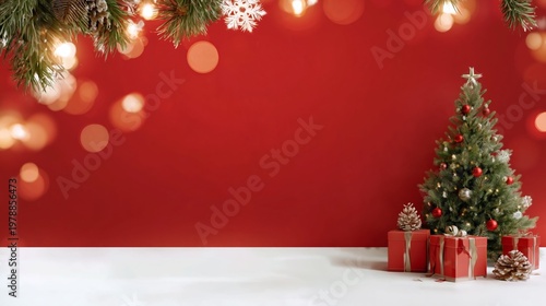 Holiday Decorations With Paper Christmas Tree and Ornaments in Creative Setting