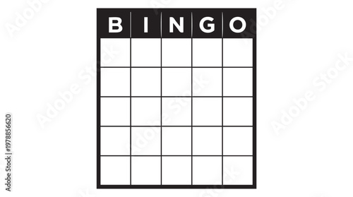 Empty bingo card template on dark background for games, education, and promotions
