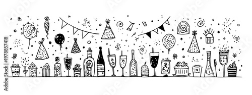 Colorful, Festive Banners and Decor Elements for a Celebration Party Atmosphere