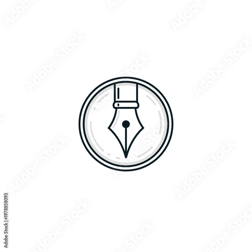 A simple icon of a fountain pen nib.