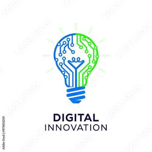 Digital innovation technology concept icon.