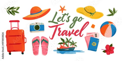 Travel Accessories and Items for Summer Fun at the Beach or Vacation Destination