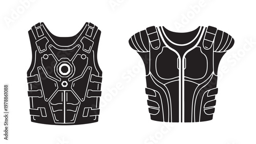 Futuristic Armor Vests Isolated on White For Sci-Fi Concepts
