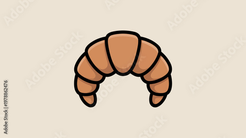 Croissant, pastry icon, breakfast food, vector illustration, baked goods