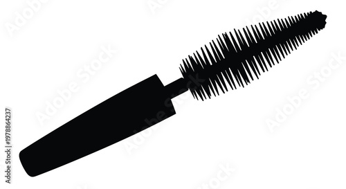 Black mascara wand isolated on a white background a striking silhouette
