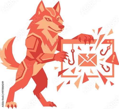 Cybersecurity wolf destroys phishing email threat