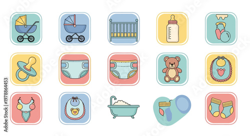 Baby care icons and symbols.