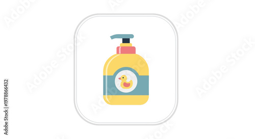 Bottle of yellow liquid soap.