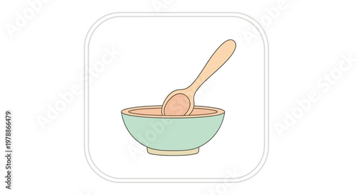 Bowl with spoon and food inside.
