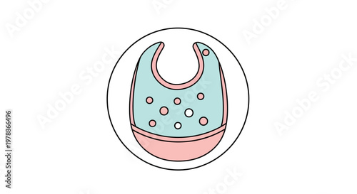 Baby Bib with Polka Dots Design.