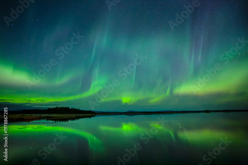 Dancing Aurora Lights over Water