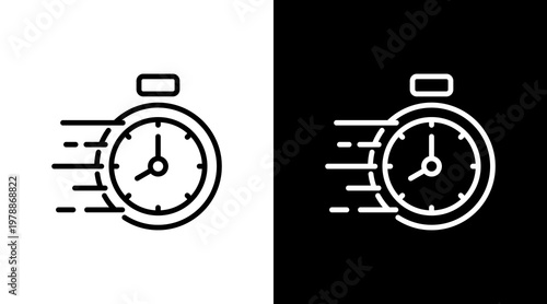 Stopwatch Timer White Icon Set Design