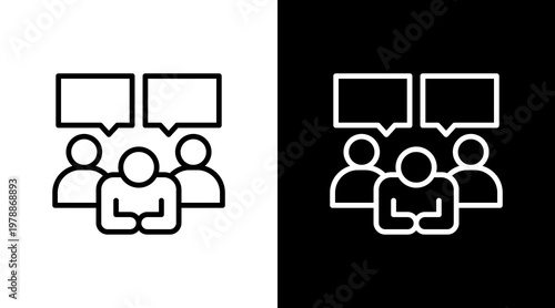 Group Discussion White Icon Set Design