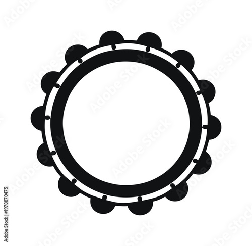 Vector of a circular gear with evenly spaced teeth around its perimeter