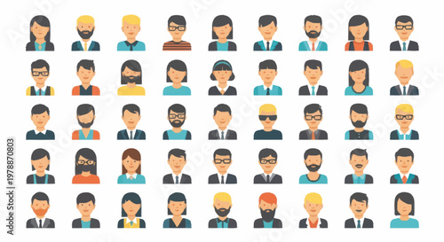 Diverse Group of People Avatars Representing Different Individuals.