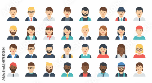 Diverse Group of People Avatars Representing Different Individuals.