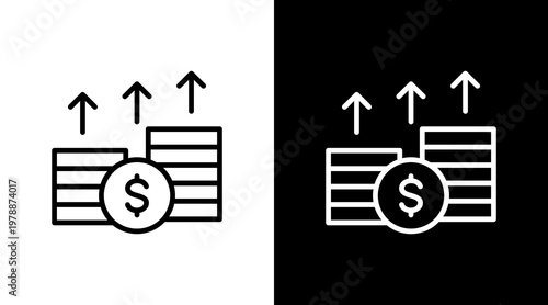Investment Chart White Icon Set Design