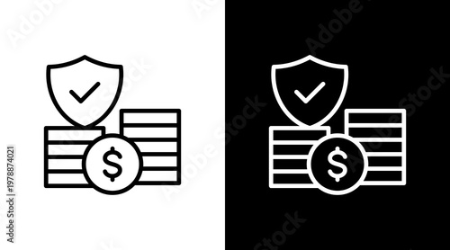 Trust Fund White Icon Set Design