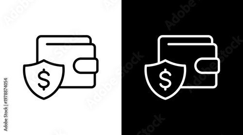 Savings Account White Icon Set Design