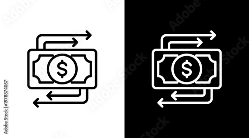 Cash Flow White Icon Set Design