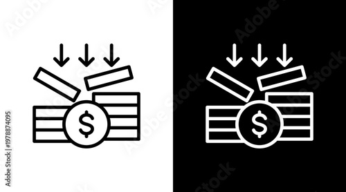 Passive Income White Icon Set Design