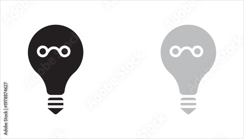 Minimal outline icon of a light bulb representing idea, creativity, and innovation. Perfect for brainstorming, startup, and inspiration concepts.