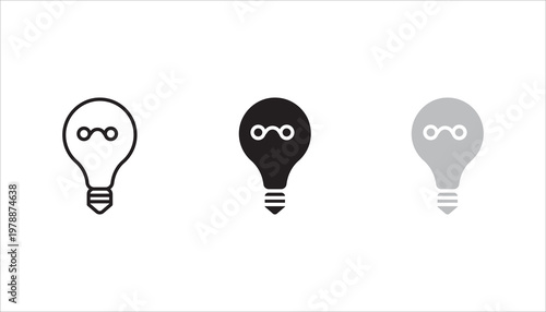Minimal outline icon of a light bulb representing idea, creativity, and innovation. Perfect for brainstorming, startup, and inspiration concepts.