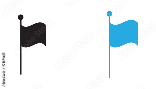 Outline icon of a flag on a pole, symbolizing location, marker, achievement, or country representation. Ideal for navigation, maps, and UI design.