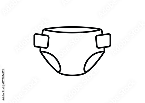 Vector of a simplified diaper design for infants