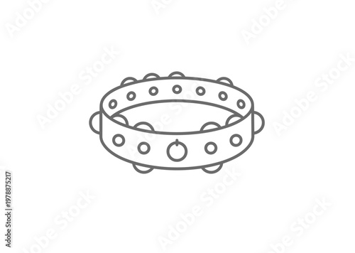 Vector showing a simple studded dog collar with a loop for a leash