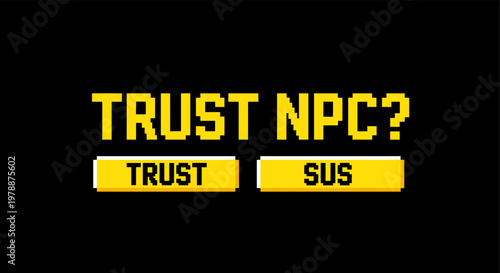 Retro pixel art: trust npc versus sus decision icons in gaming