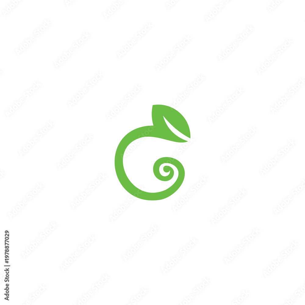 Obraz premium Spiral leaf logo design on white background, nature-inspired symbol. vector logo design. vector eps 10