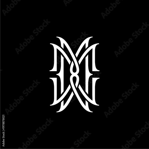 White M Letter Monogram Logo.