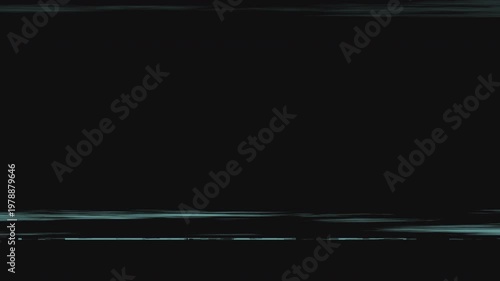 VHS noise glitch overlay texture with blue static lines and distortion, video effect with TV screen glitch lines on alpha channel