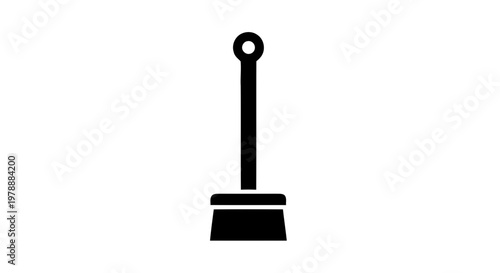 Vector illustration of black silhouette icon of a toilet brush on a transparent background